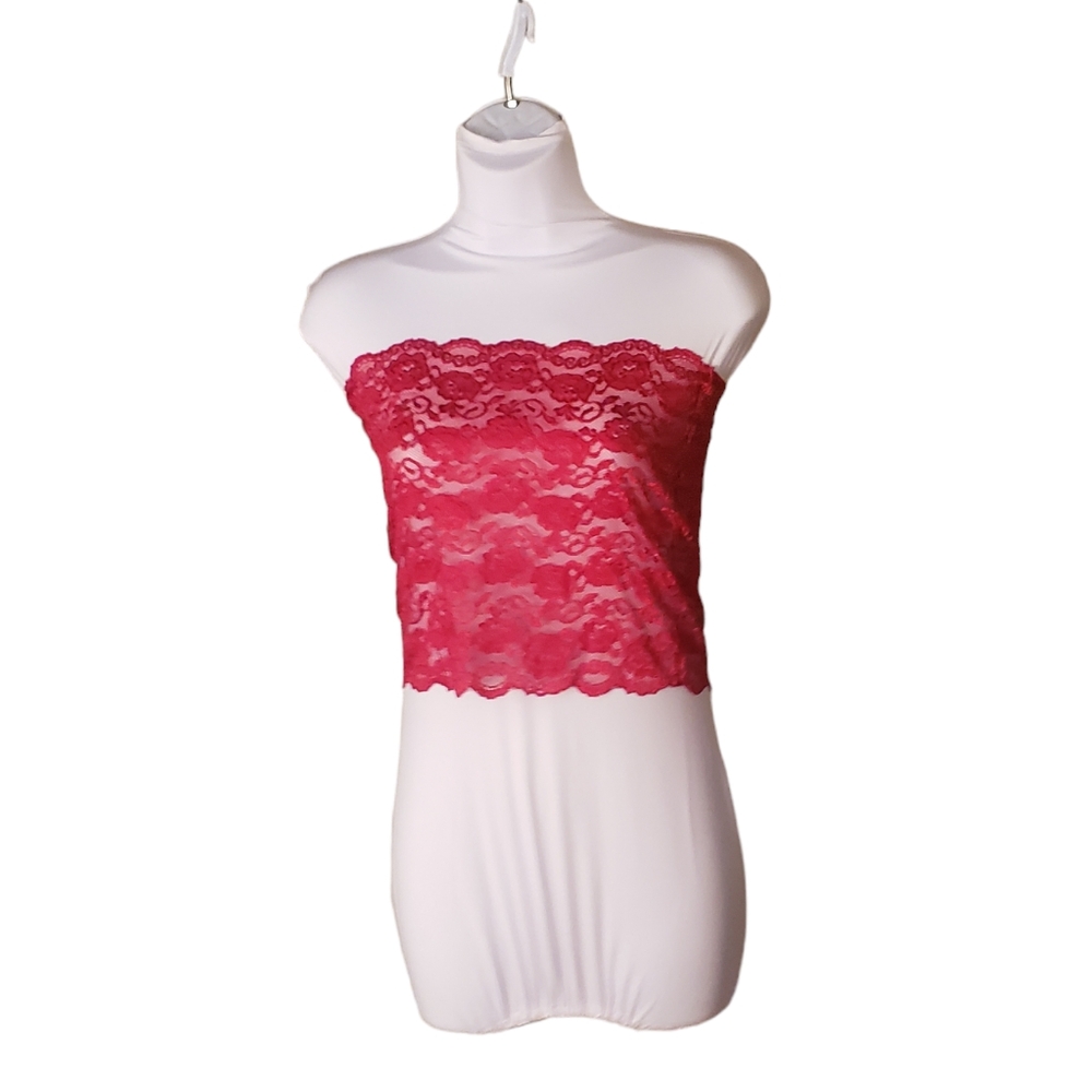 Tube top lace cami hem lace
